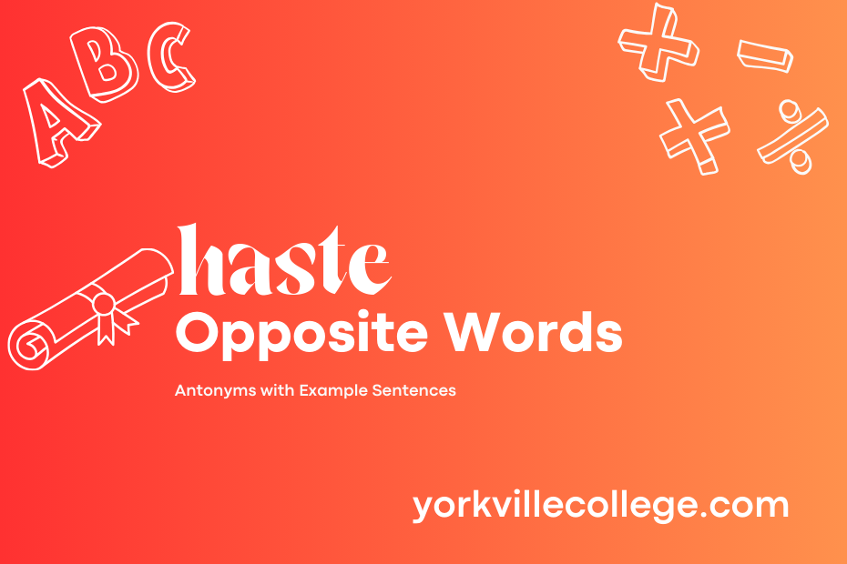 Opposite of Haste