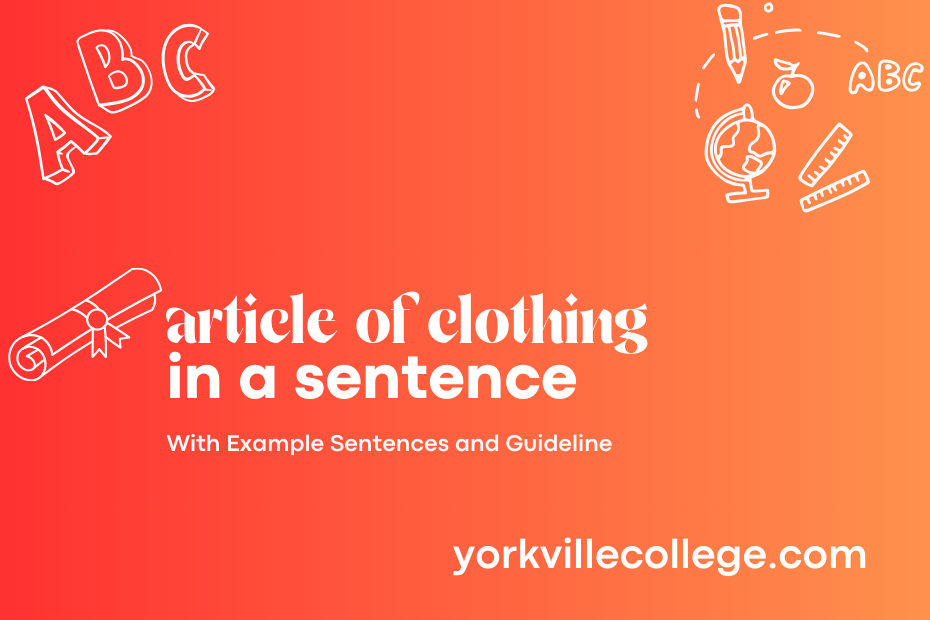 article of clothing in a sentence