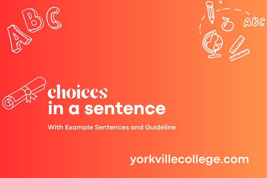 choices in a sentence