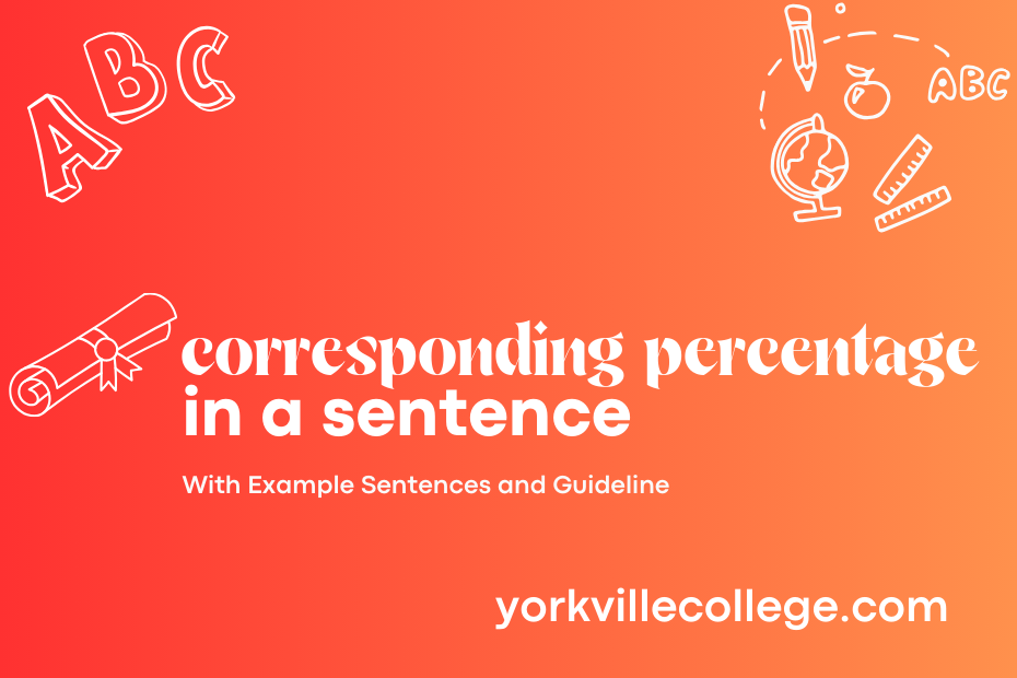 corresponding percentage in a sentence
