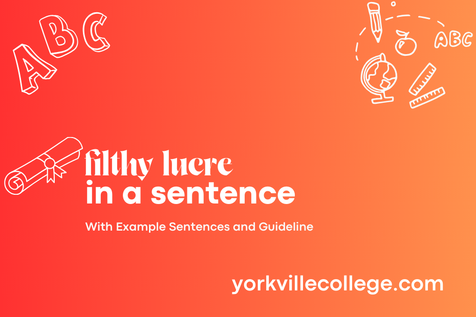 filthy lucre in a sentence